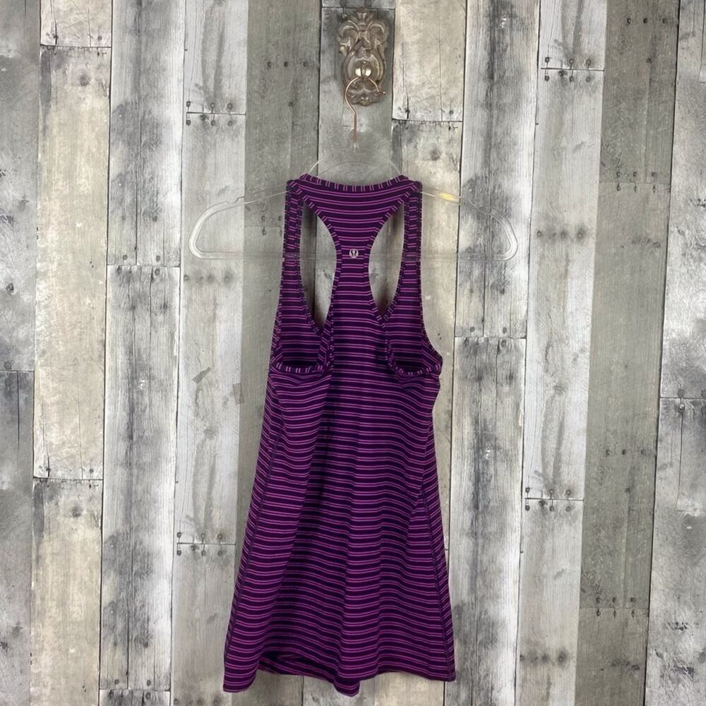 Lululemon Cool Racerback in Hyper Stripe Raspberry Glo Light / Plum Size 6 - Picture 3 of 13